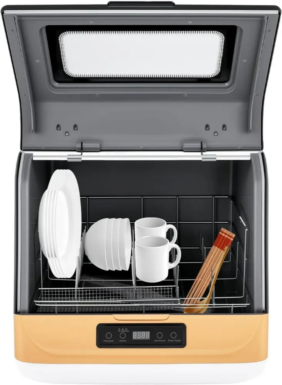 Lave-vaisselle compact autonome avec écran LED, 70°C, 35 cm, 800 W, 4-6 couverts