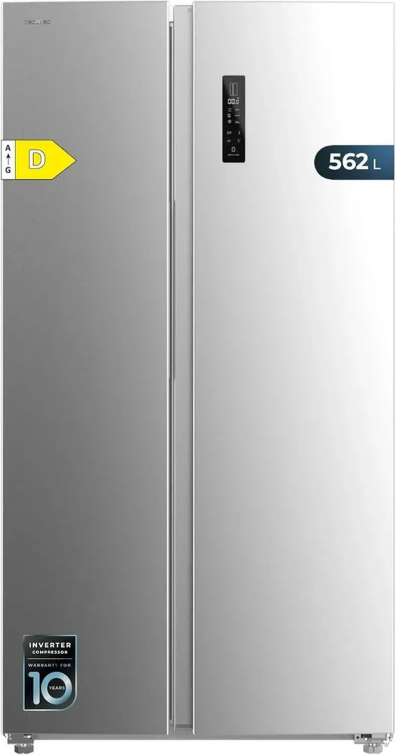 Réfrigérateur Américain Inox 562L, Classe D, No Frost, Fonction Éco/Vacances