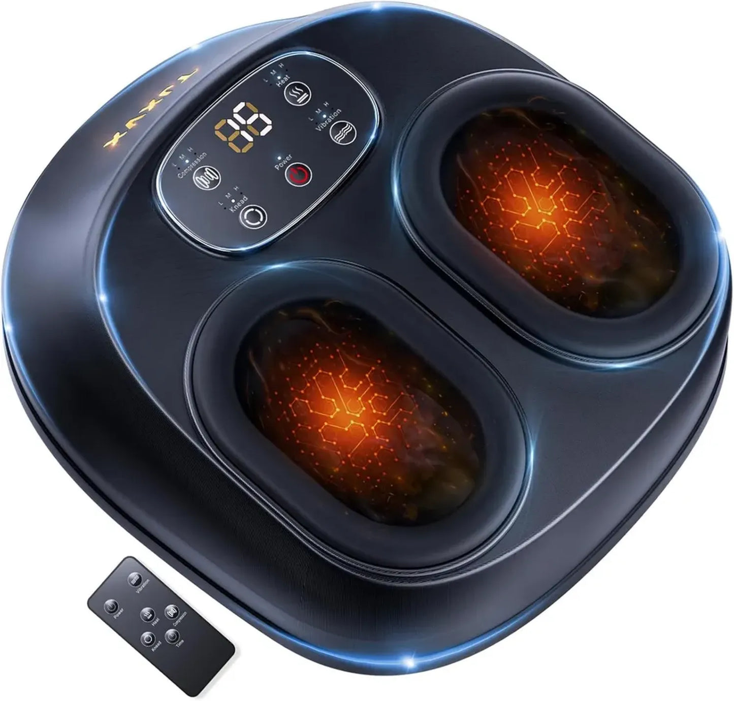 Masseur de Pieds électrique Shiatsu avec Chaleur et Compression d'Air, Taille EU 36-46, Usage Domestique et Bureau