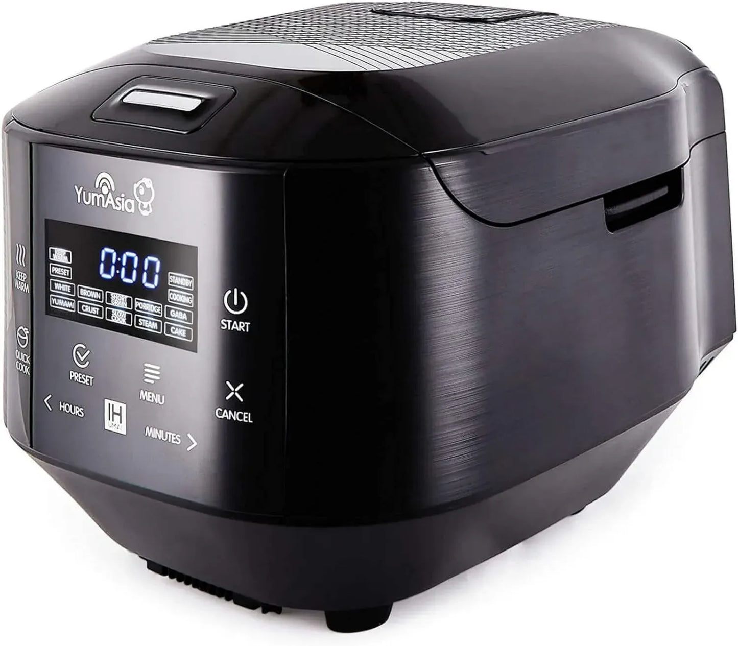Yum Asia Bamboo Cuiseur à Riz à Induction, Bol Céramique, Multifonctions, Écran LED, 220-240V EU, Noir Anthracite